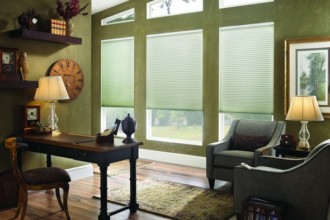 Timberblinds Prism Honeycomb Shade in living room