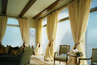 Chicago Hunter Douglas Silhouette With Drapery Curtains